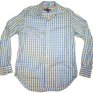 Robert Graham Colorful Yellow / Blue Mens Shirt Size Medium
